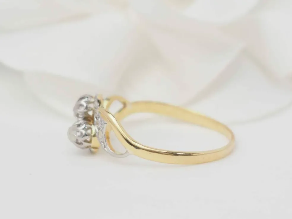 Bague Toi & Moi en or bicolore et diamants
