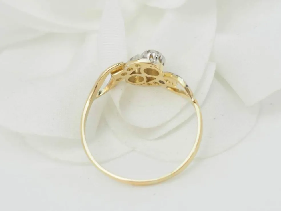 Bague Toi & Moi en or bicolore et diamants