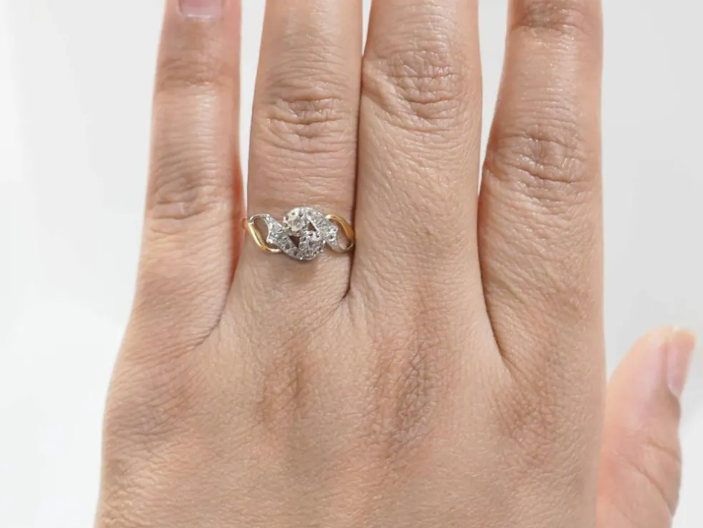 Bague Toi & Moi en or bicolore et diamants