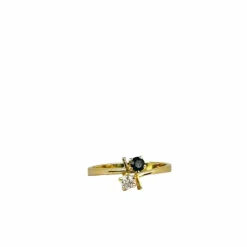 Bague toi & moi en or jaune 18 carats