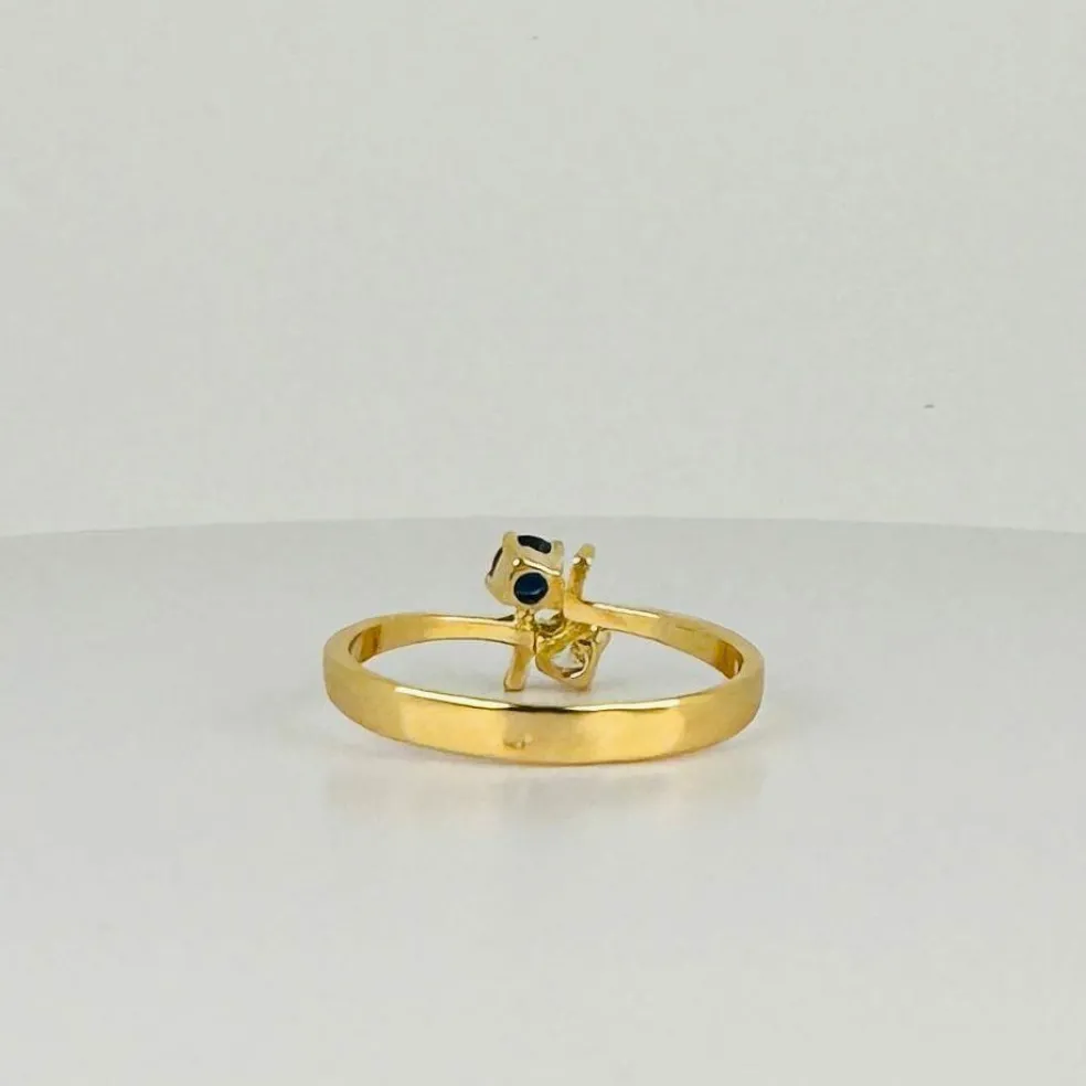 Bague toi & moi en or jaune 18 carats