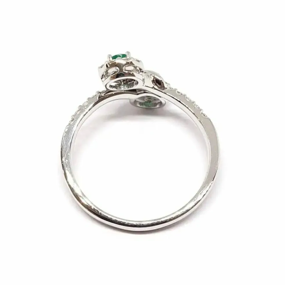 Bague Toi & Moi émeraudes & diamants