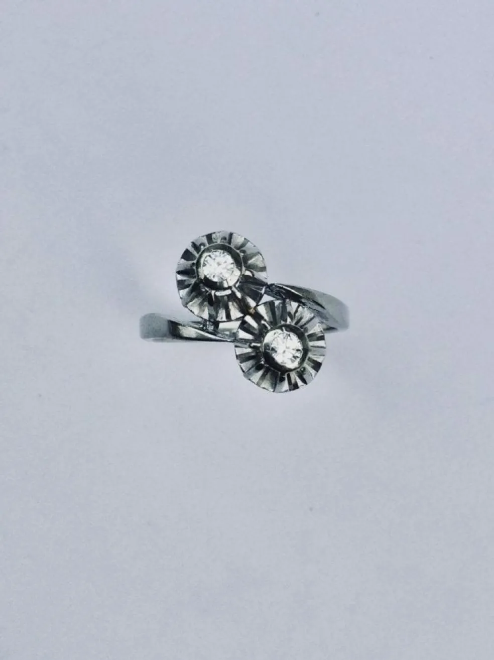 Bague toi & moi or blanc et diamants