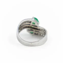 Bague Toi & Moi Or blanc Emeraude