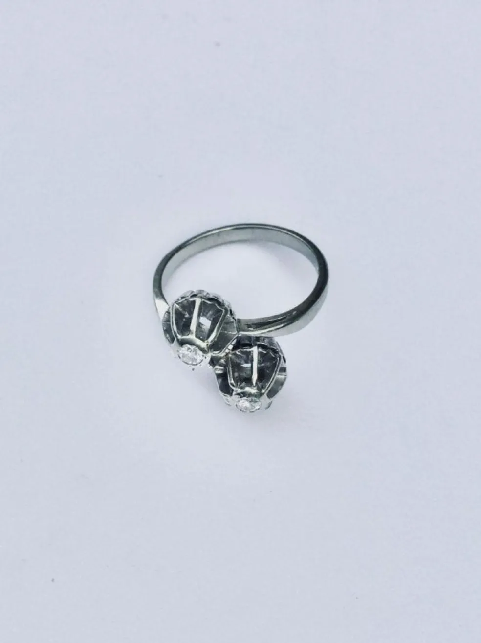 Bague toi & moi or blanc et diamants