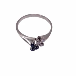 Bague Toi & Moi Or Blanc 18k Diamants & Saphirs