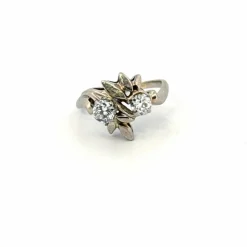 Bague Toi & Moi Or Blanc 14k Diamants