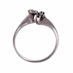 Bague Toi & Moi Or Blanc 18k Diamants & Saphirs