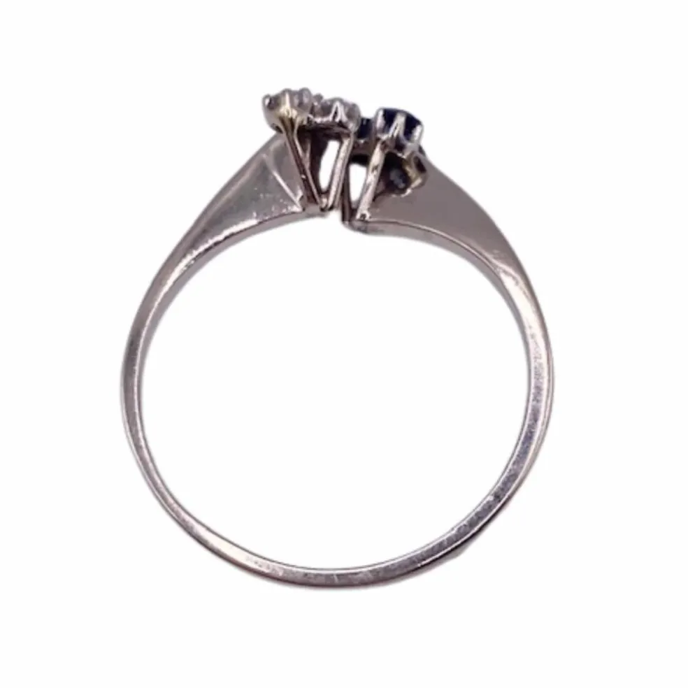 Bague Toi & Moi Or Blanc 18k Diamants & Saphirs