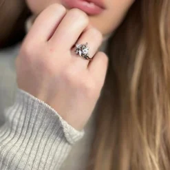 Bague Toi & Moi Or Blanc 14k Diamants