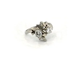 Bague Toi & Moi Or Blanc 14k Diamants