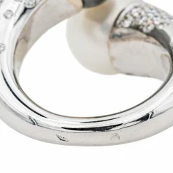 Bague Toi & moi Or blanc Perle, Diamant