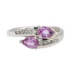 Bague Toi & Moi Or blanc Saphir rose