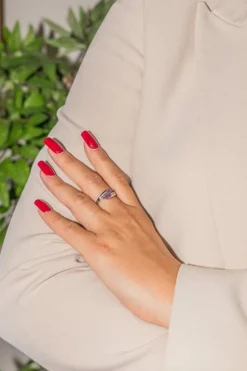 Bague Toi & Moi Or blanc Saphir rose
