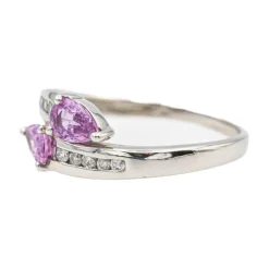 Bague Toi & Moi Or blanc Saphir rose