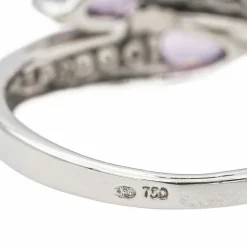 Bague Toi & Moi Or blanc Saphir rose