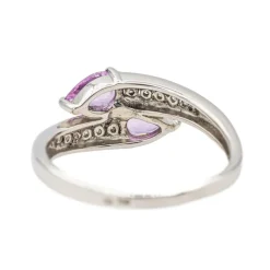 Bague Toi & Moi Or blanc Saphir rose