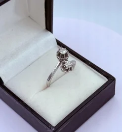 Bague Toi & Moi or gris diamants