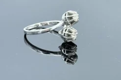 Bague Toi & Moi or gris diamants