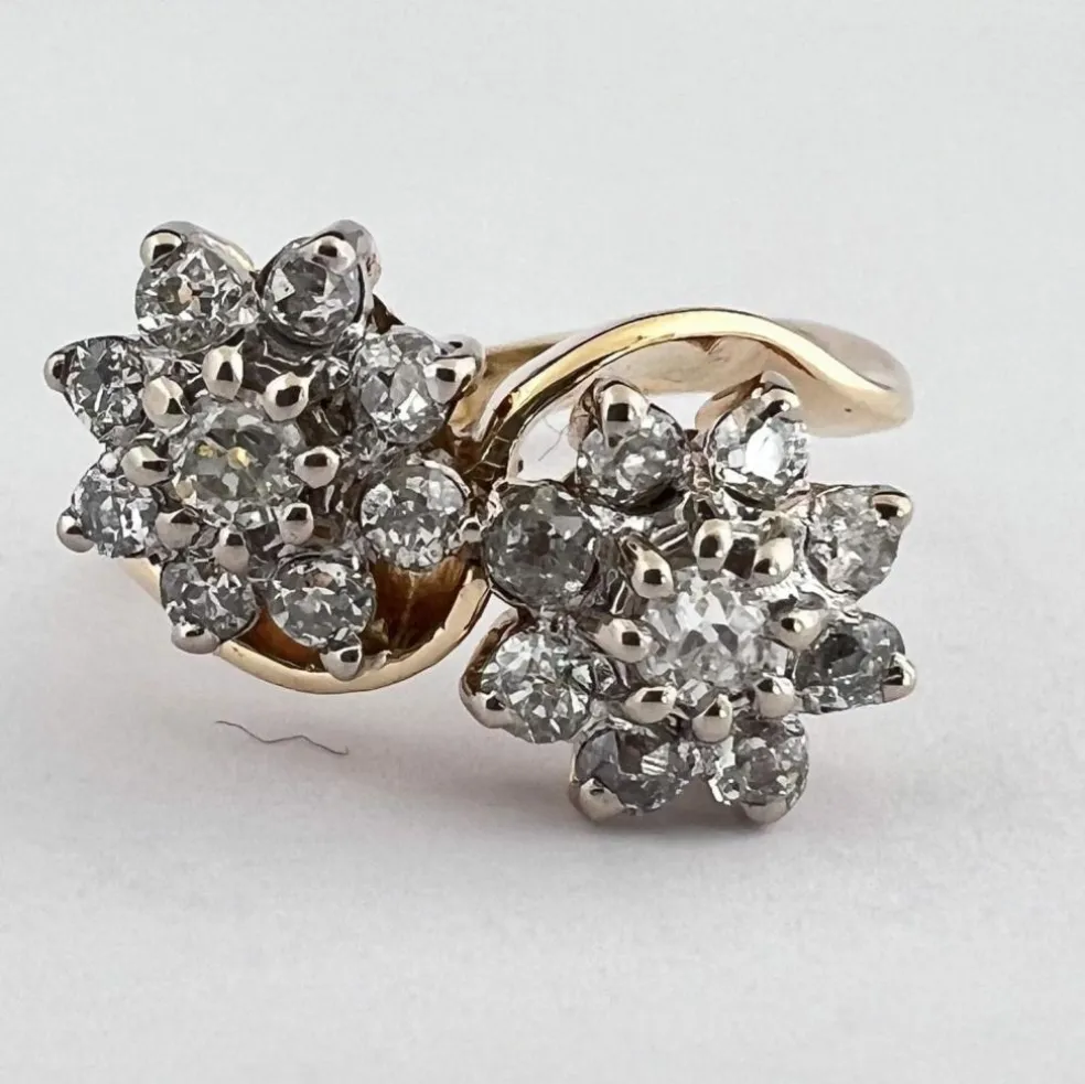 Bague Toi & Moi Or Jaune, Diamants