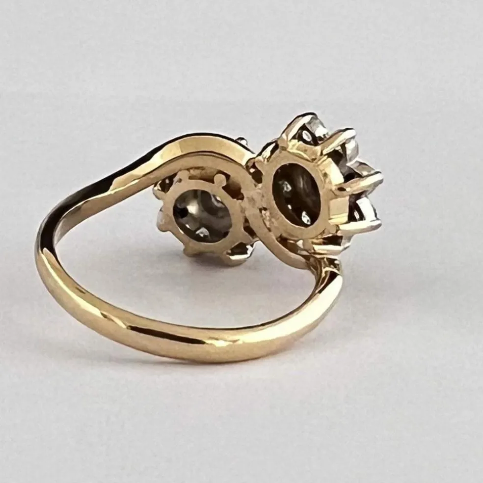 Bague Toi & Moi Or Jaune, Diamants