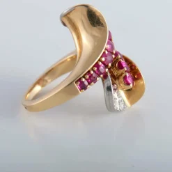 Bague Toi & Moi or jaune et rubis