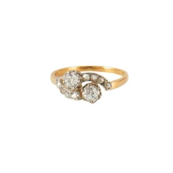 Bague Toi & Moi Or Jaune Platine Diamants