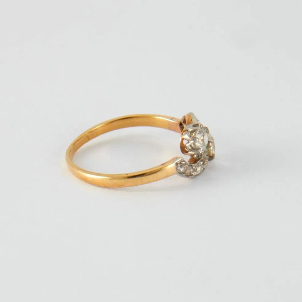 Bague Toi & Moi Or Jaune Platine Diamants