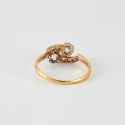 Bague Toi & Moi Or Jaune Platine Diamants
