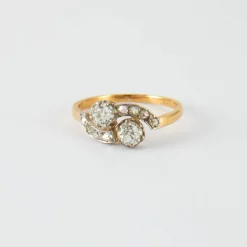 Bague Toi & Moi Or Jaune Platine Diamants