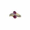 Bague Toi & Moi or jaune, rubis taille poire