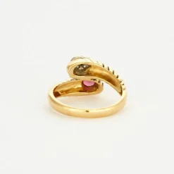 Bague Toi & Moi or jaune rubis et diamants