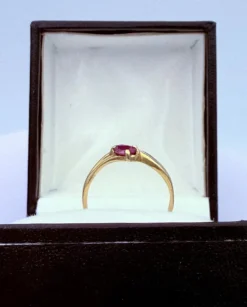 Bague Toi & Moi or jaune, rubis taille poire
