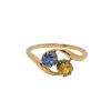 Bague Toi & Moi or jaune saphirs