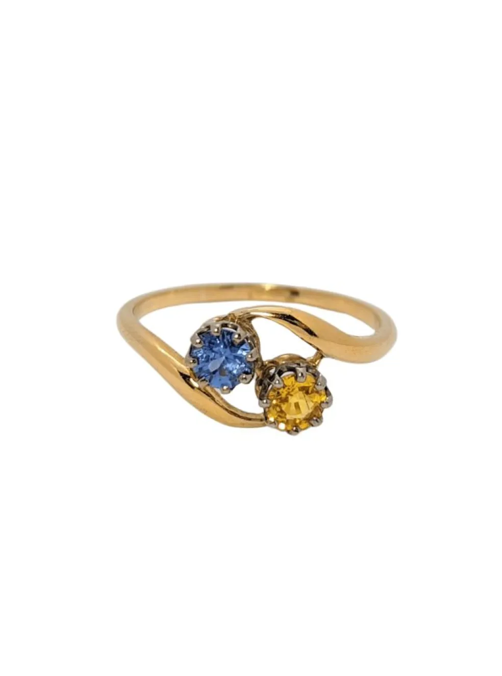 Bague Toi & Moi or jaune saphirs
