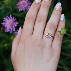 Bague Toi & Moi or jaune saphirs