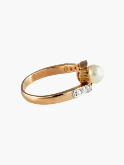 Bague Toi & Moi Or Perle et Diamants