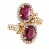 BAGUE TOI & MOI OR, RUBIS & DIAMANTS