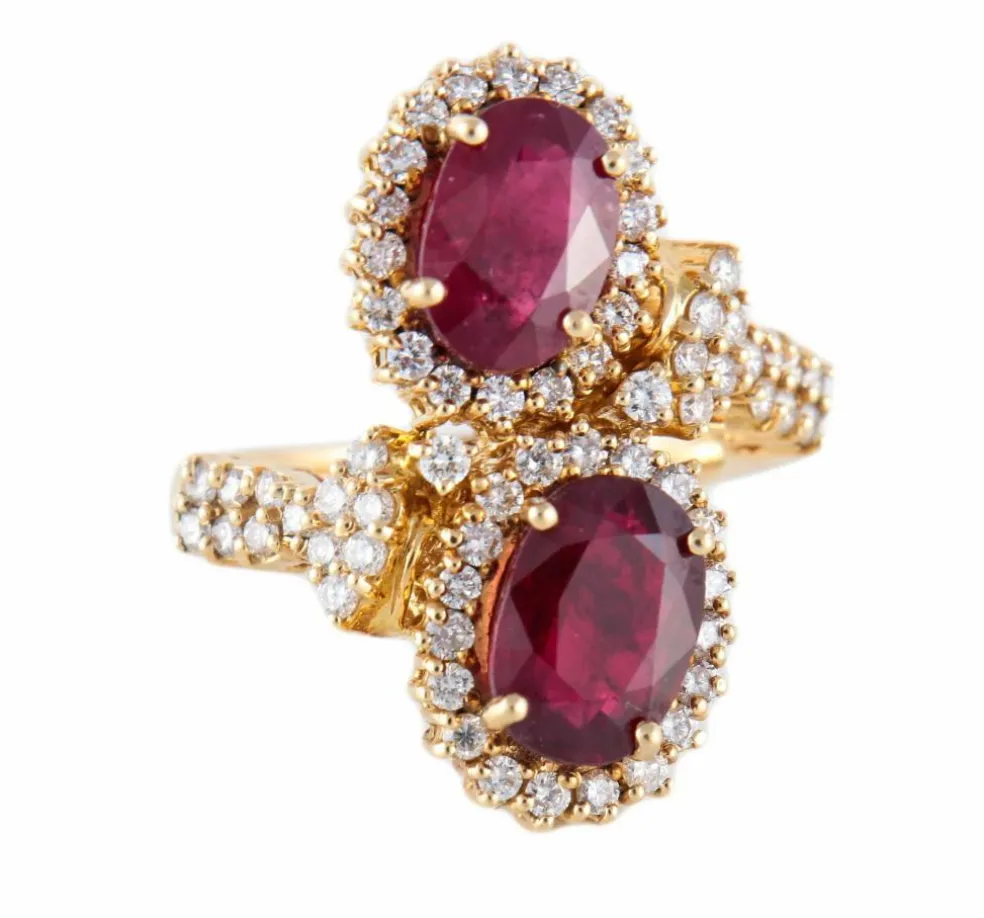 BAGUE TOI & MOI OR, RUBIS & DIAMANTS