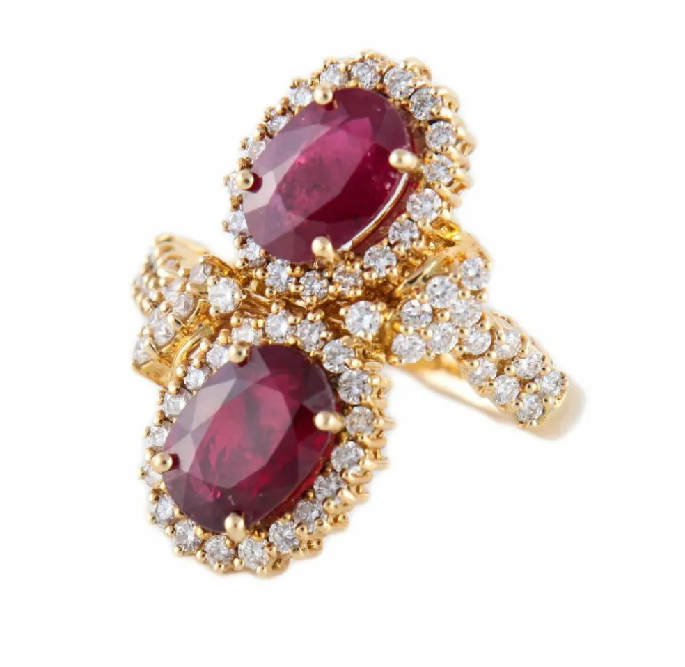 BAGUE TOI & MOI OR, RUBIS & DIAMANTS