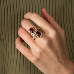 BAGUE TOI & MOI OR, RUBIS & DIAMANTS