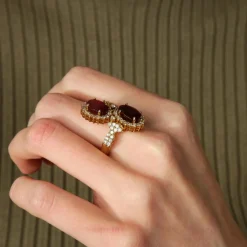 BAGUE TOI & MOI OR, RUBIS & DIAMANTS
