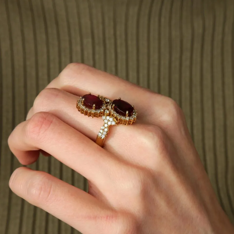 BAGUE TOI & MOI OR, RUBIS & DIAMANTS