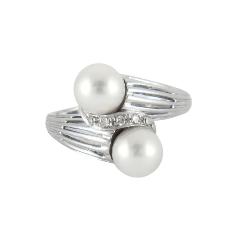 Bague Toi & Moi Perles et Diamants