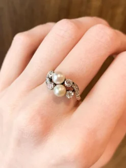 Bague Toi & Moi Perles et Diamants