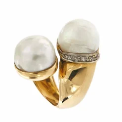 Bague Toi & Moi perles et diamants