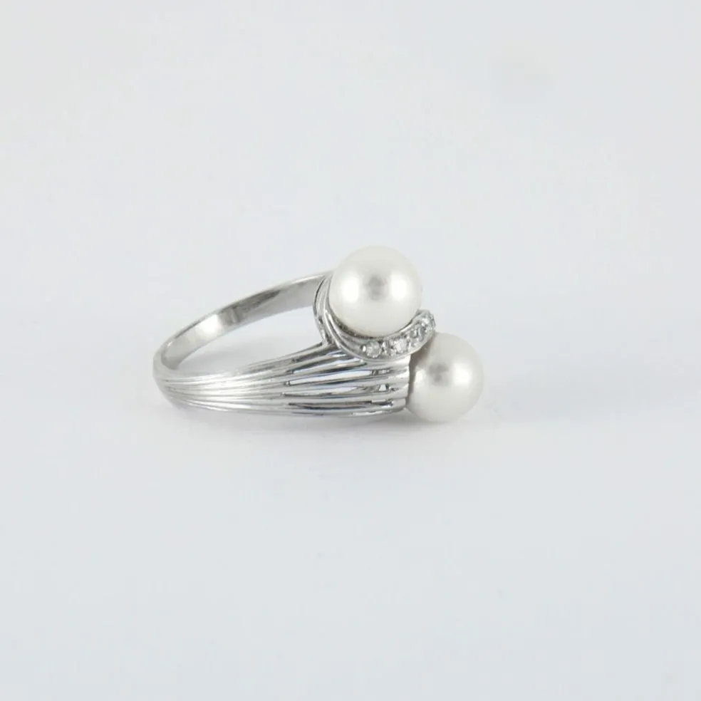 Bague Toi & Moi Perles et Diamants