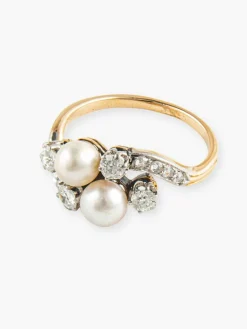 Bague Toi & Moi Perles et Diamants