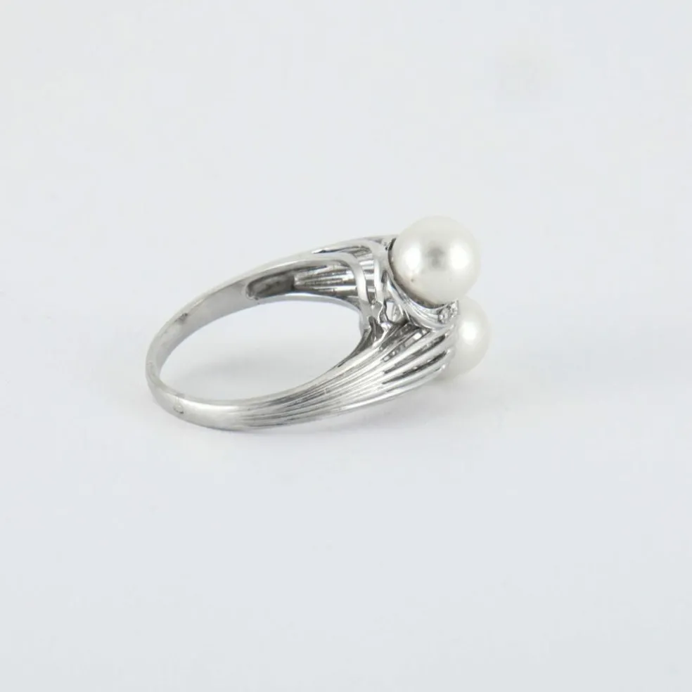 Bague Toi & Moi Perles et Diamants