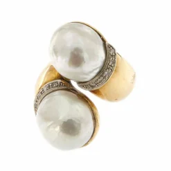 Bague Toi & Moi perles et diamants